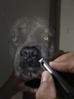 Rottweiler memorial 3D knife carved portrait - Image 2
