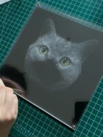 3D Engraved Memorial Portrait of a Cat - Image 2