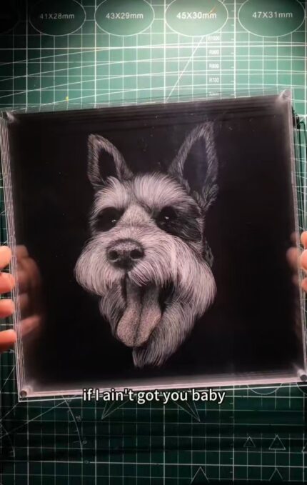 3D Knife-Carved Schnauzer Portrait