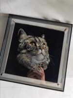 3D Knife-Cut Cat Portrait Artwork