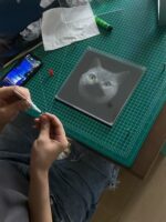 3D Engraved Memorial Portrait of a Cat - Image 3
