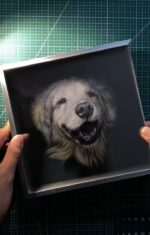 3D Knife-Carved Golden Retriever Portrait